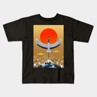 Mystical crane of eternal good luck Kids T-Shirt